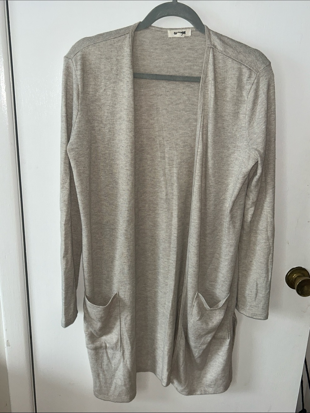 Garage Beige Cream Oversized Open Front Pockets Long Cardigan size Small